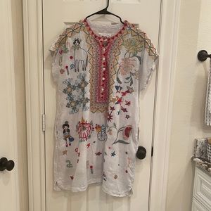 Size large Johnny Was white dress.